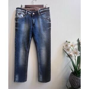 NWT Squash Denim‎ Delgado Low Rise Slim Fit Men's Blue Jeans 32 Made India $1300